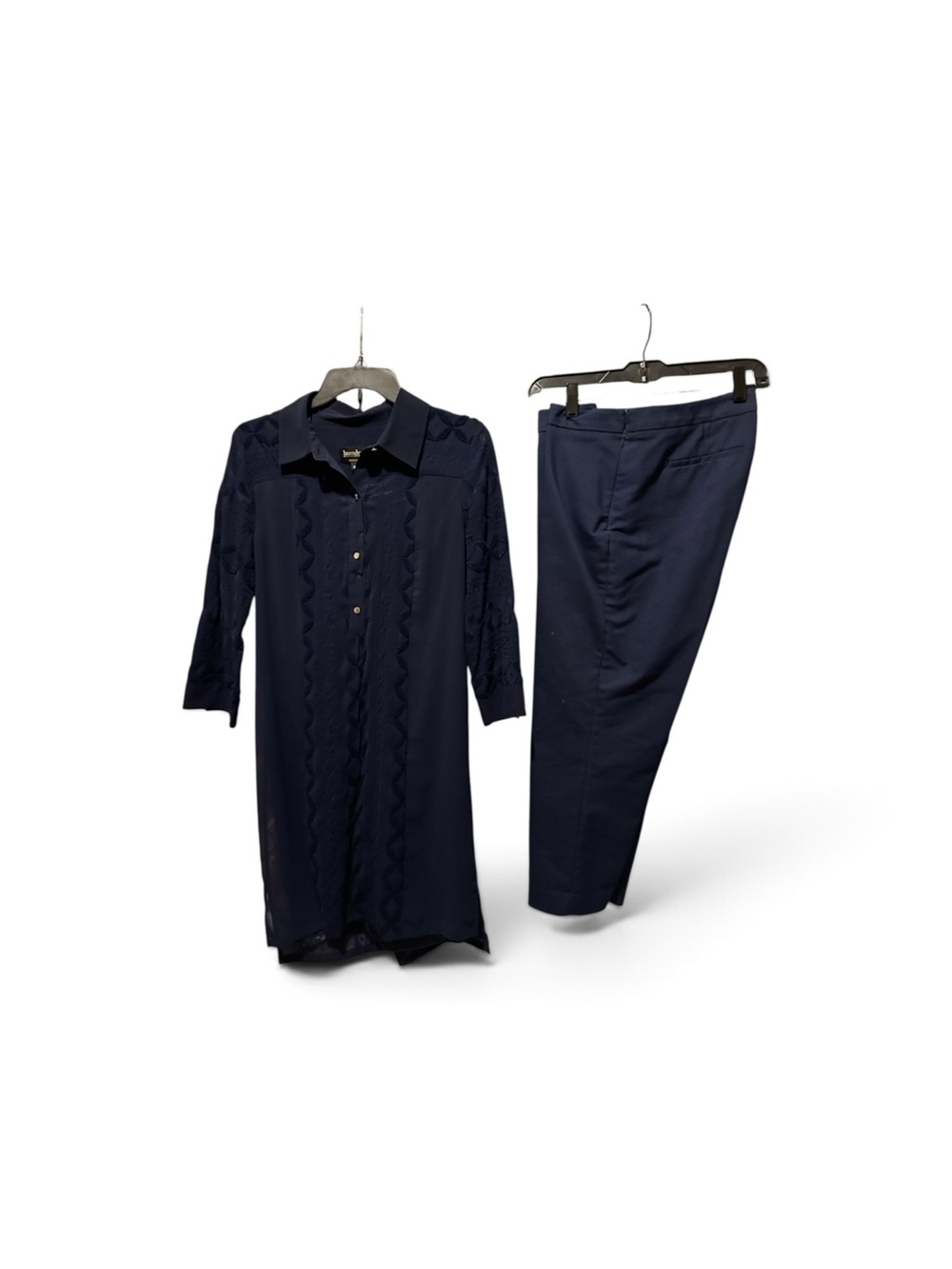 Laundry By Shelli Segal Navy Blue Tunic with Matching Trousers
